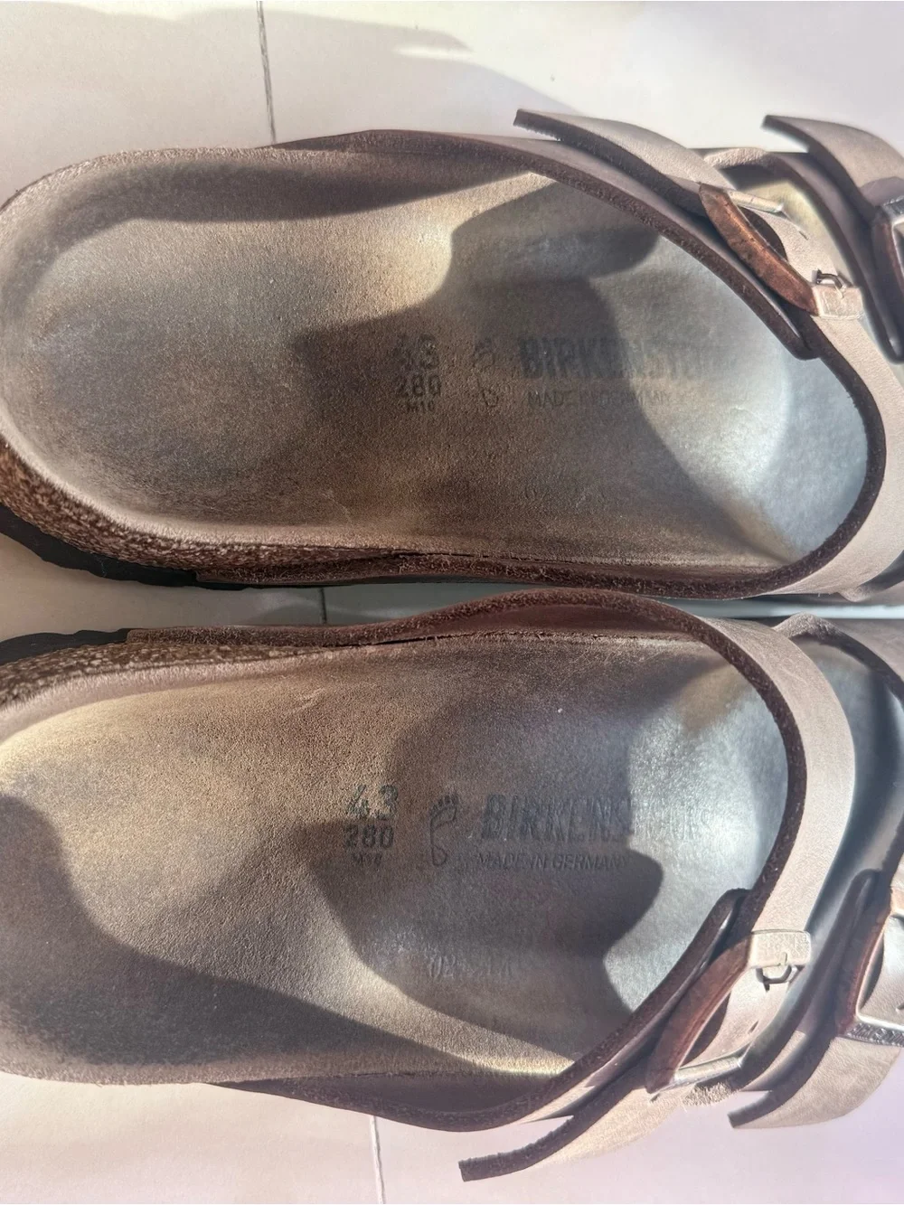 Birkenstock Men's Double Strap Metallic Bronze Sandals